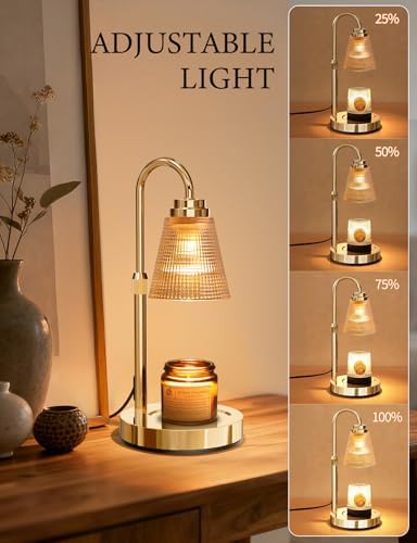 Candle Warmer Lamp with Timer Dimmable, Lamp Candle Warmer Birthday Gifts for Women, Black Adjustable Wax Melter Warmer for Jar Candles, House Warming Gift Home Decor - Image 3