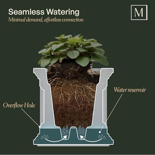 Mayne Nantucket 16in Square Planter - Black - with 3.7 Gallon Built-in Water Reservoir (5865-B) - Image 2