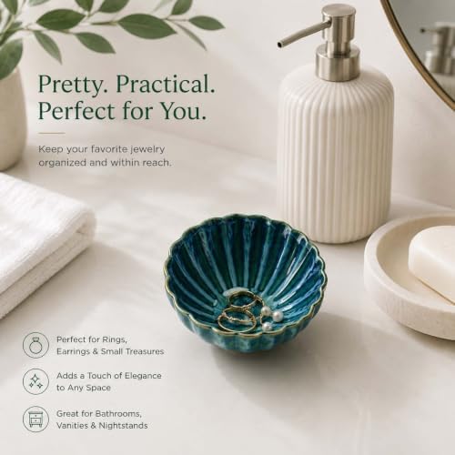 Glazed Ceramic Jewelry Dish Tray,Small Ring Holder Dish Jewelry Tray - Image 4
