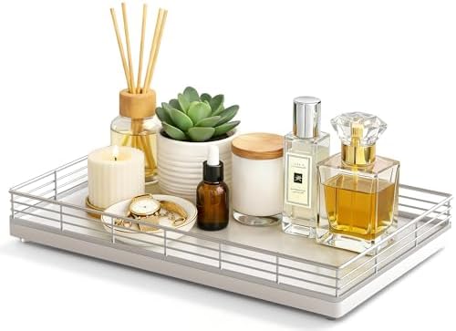 Bathroom Vanity Tray, 13" x 8" Oak Decorative Wooden Tray for Countertop by Focusonit