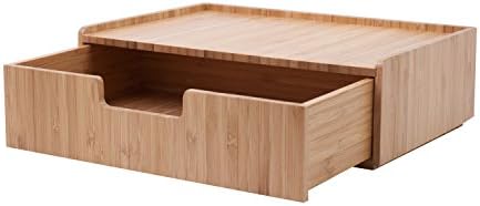 MobileVision Desktop Paper Tray File Folder Holder 5-Slot, & Bamboo Drawer Set; Storage for Office Supplies & Stationary items, pens, pencils, scissors, notepads, business cards and more - Image 5