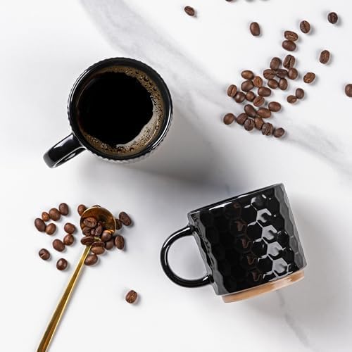 GBhome 6 OZ Stackable Coffee Mugs Set of 4, Ceramic Coffee Cups Set - Image 3