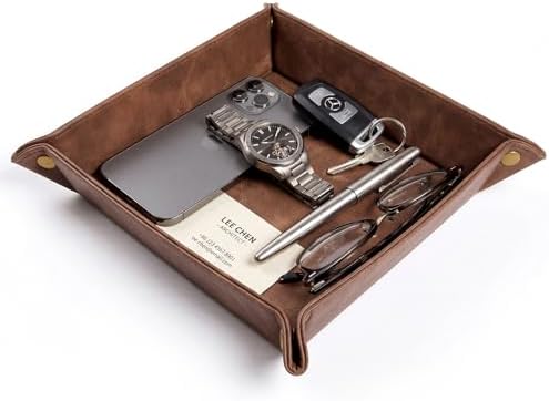 CoBak Leather Valet Tray, PU Leather Catch All Tray for Entryway,Brown by PopulartabletcasebrandWegivepeoplethebestdesignofprotectingvariouselectronicdevices