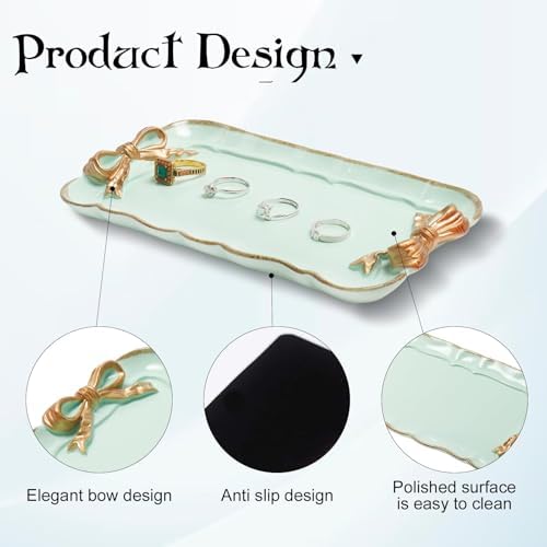 Warmtree Bow Jewelry Tray, Coquette Trinket Dish, Vanity Decor - Image 3
