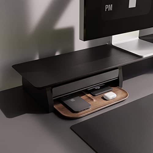 Valet Tray Wooden Premium Wood Catchall EDC Tray for Desk Bedside Concierge Tray Organizer Key Wallet Watch Phone Storage (Walnut) - Image 2