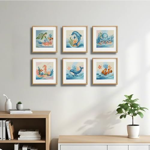 6 Pcs Small Diamond Art Kits Ocean Animals Diamond Art Kits for Adults - Image 2