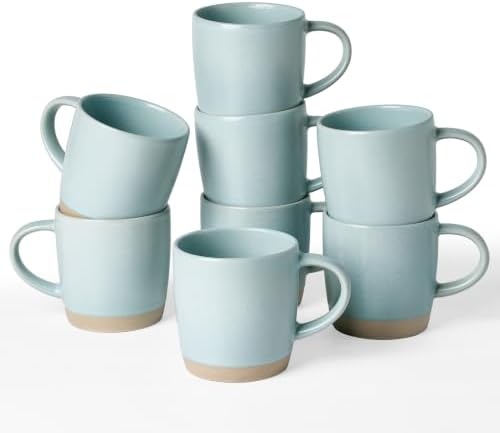 famiware Coffee Mugs Set of 8, Milkyway 13 oz Ceramic Cup Set with Handle by Famiware