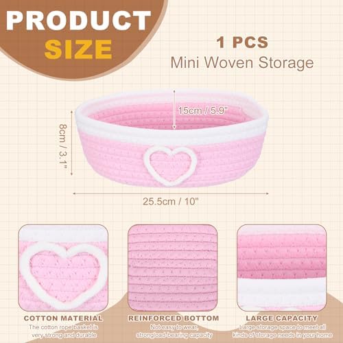 uxcell Rectangular Rope Basket 10x5.9x3.1inch Small Woven Baskets - Image 2