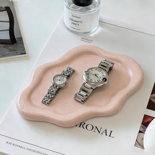 Ceramic Jewelry Tray, Cute Cloud Tray Jewelry Dish, Pink Trinket Dish, Ring Holder for Vanity Bathroom Nightstand Decor, Small Ring Dish Birthday Gifts for Women, Jewlery Plate for Candles - Image 6