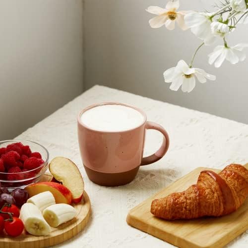 Morandi Color Ceramic Coffee Mugs Set of 6 (Large),18 oz Coffee Cups with Handle, Latte Mug, Big Mug for Women, Men, Great for Tea Hot Chocolate, Microwave Safe, Modern, Unique Style for Any Kitchen - Image 6
