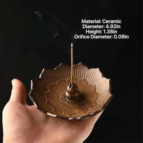 Lotus-Shaped Ceramic Incense Burner Stylish and Adorable Mini Altar Accessories Incense Burner, Incense Tray, Incense Holder Simple and Compact Meditation Yoga Gift Buddhist Altar Accessories - Image 4