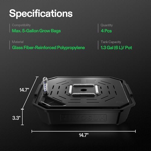 VIVOSUN 4-Pack FlexFeed Self-Watering Pots, Auto Irrigation Fabric Pot Base - Image 4