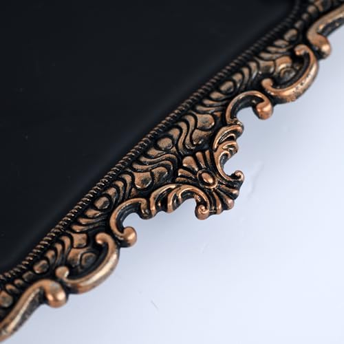 Funly mee 8 x 7 inches Antique Trinket Dish Vintage Jewelry Tray, Ring Holder (Black & Gold, M) - Image 6