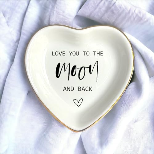 Heart Ring Dish, White Ceramic Jewelry Dish For Mom Wife Bride Lover, Ceramic Jewelry Dish, Trinket Tray, Mother's Day, Wedding Gifts - Image 6