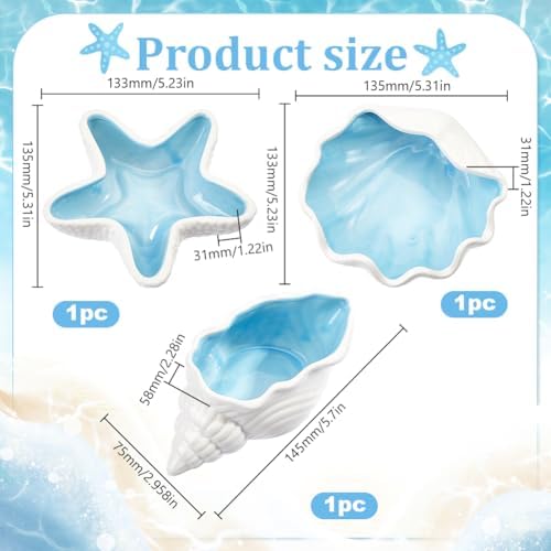 3PCS Ceramic Jewelry Tray Trinket Dish For Jewelry Storage - Image 2