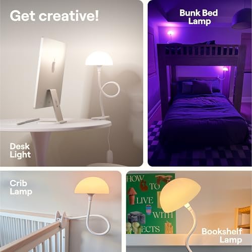 Shroommate Dorm Room Essential Clip On Bed Light for Dorm Room - Black - Image 5