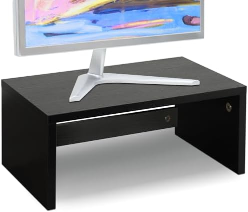 TEAMIX 6.7 inch Tall Monitor Stand Riser, Wood Shelf Riser, Desk Organizer by TEAMIX