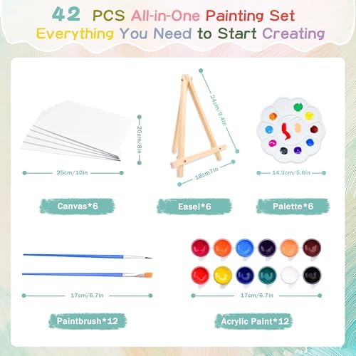 6 Pack Paint and sip Kit for Adults, 8x10 Inch Canvas Painting Kit - Image 2