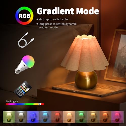 Ziqqeelam Rechargeable Cordless Small Table Lamp, Battery Operated Remote Control Gold Mini Table Lamps for Bedroom Nightstand, Cute Small Table Lamp for Small Spaces for Kitchen Counter, Bookshelf - Image 4