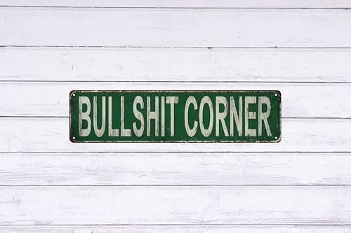 Bullshit Corner Vintage Metal Sign 4x16 In Vintage Decorative Plaque Wall Hanging Indoor & Outdoor - Image 6