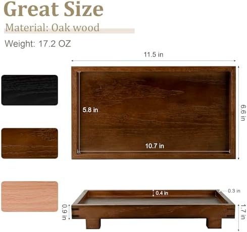 Decorative Tray Farmhouse Decor Wood Soap Holder, 11.4 * 6.7 Walnut - Image 5