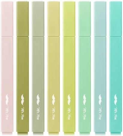Mr. Pen- Aesthetic Highlighters No Bleed, 8 Pack, Assorted Colors | Chisel Tip, Cute Highlighters Assorted Colors for Journaling, Highlighting, Underlining, Fast Dry, Back to School Supplies by MrPen