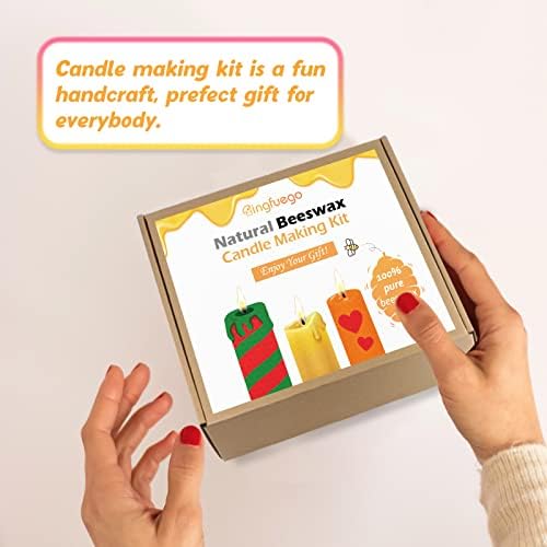Bingfuego Beeswax Candle Making Kit for Beginners-12 Beeswax Sheets for Candle Making Rolling Kits, Natural Beeswax Candle Making Kit (Bright Color, 8 x 8 inch) - Image 4