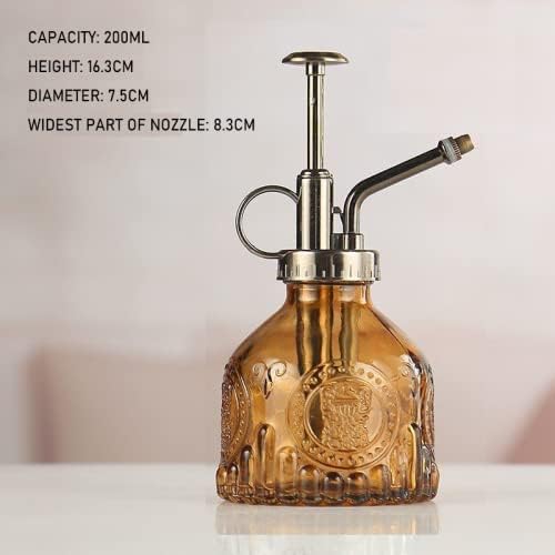 Plant Mister in Glass 200ML, Small Spray Bottle with Plastic Top Pump, Fine Mist Decorative Sprayer Tiny Watering Can Gift for Indoor Outdoor Succulent House Plant (Brown) - Image 5