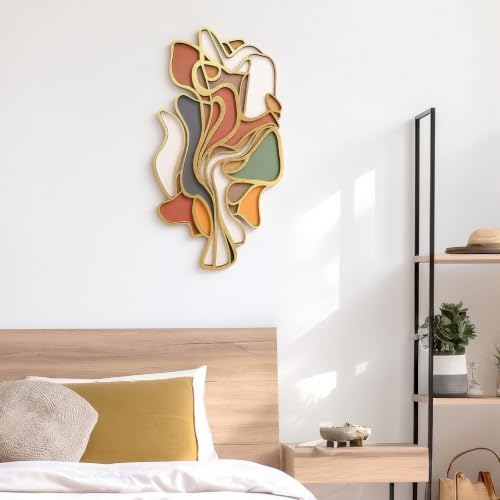 Mifoci Mid Century Modern Wood Wall Art, Abstract Wall Decor, Vertical - Image 4
