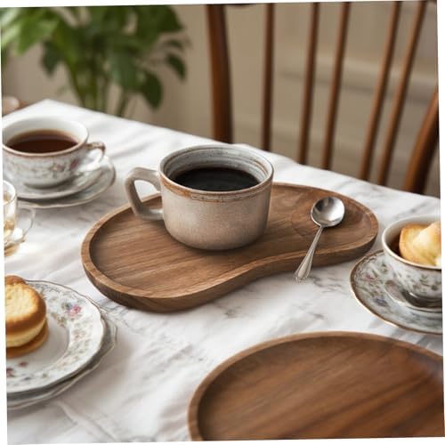 Wood Serving Tray, Irregular Decorative Tray for Coffee Table Snack Breakfast, 9.5x5.1 inch - Image 2