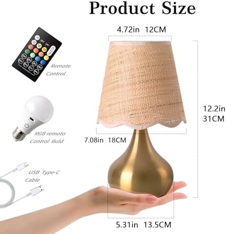Ziqqeelam Cordless Table Lamp Rechargeable, Good Mini Table Lamp for Nightstand, Battery Operated Small Table Lamp for Small Spaces for Kitchen Counter, Bookshelf, Bedside, Bedroom, Living Room - Image 3