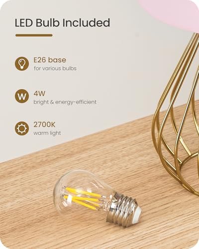 Pink and Gold Table Lamp, Small Bedside Lamp with Metal Base & Pink Linen Lampshade, Modern Nightstand Lamp, Little Cute Desk Lamp for Girl Kid's Room, 2700K LED Bulb Included, DP06TL05 - Image 5