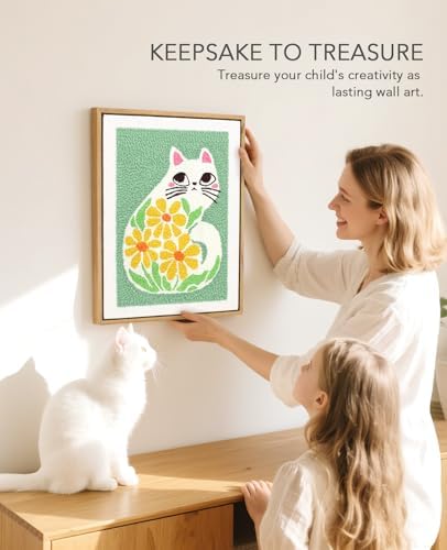 AceList Punch Needle Kit with Wood Frame, Cat Pattern, for Beginners - Image 3