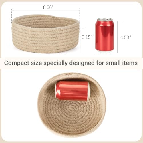 Dahey Set of 4 Mini Woven Baskets, Small Gift Baskets for Organizing, Beige - Image 2