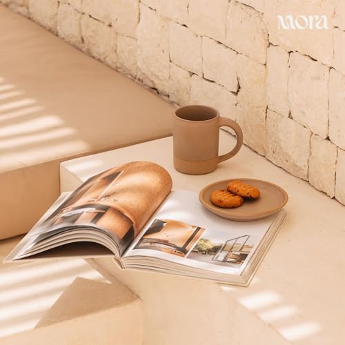 MORA Medium Mugs Set of 4, 16oz Ceramic Pottery Latte Mugs/Coffee Cups - Microwave and Dishwasher Safe - Harvest - Image 6