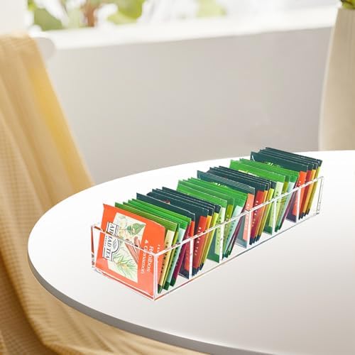 Tea Bag Organizer, Clear Tea Bag Holder with 6 Slot, Tea Packet Storage for Countertop, Drawer, Kitchen, Pantry, Cabinet - Image 2
