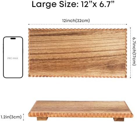 Beaded Wood Risers 12" Rustic Display Stand for Boho Decor(Rustic Brown) - Image 3