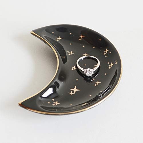 Small Moon Jewelry Dish Tray, Set of 2 (White and Black) - Image 2