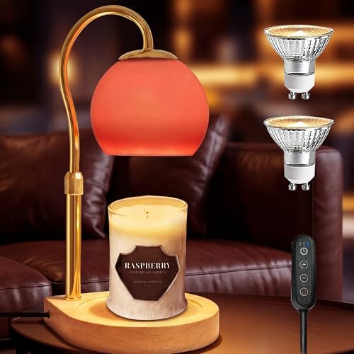 Candle Warmer Lamp with Timer 2H/4H/8H, Adjustable Height, Red by Unknown