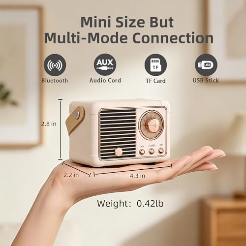 Baolira Retro Bluetooth Speaker, Vintage Decor, Birthday Gifts for Women - Image 2
