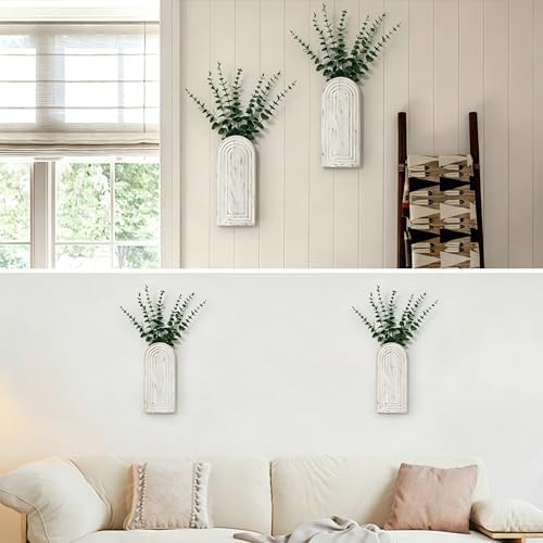 Handmade Wooden Wall Vases Set of 2 for Plants - Image 7