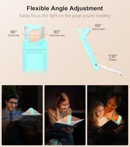 Gritin Book Light Rechargeable, Clip on LED Reading Light for Books in Bed - Image 6
