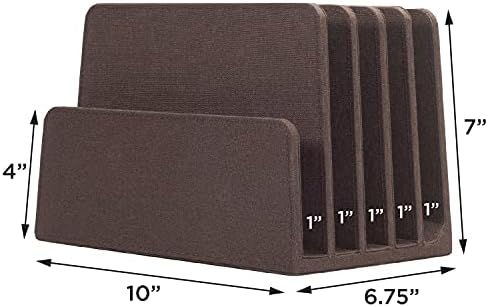 MobileVision Multi Device Stand & Organizer for Smartphones, Tablets and Laptops, Executive Dark Brown, 5 Slots - Image 2