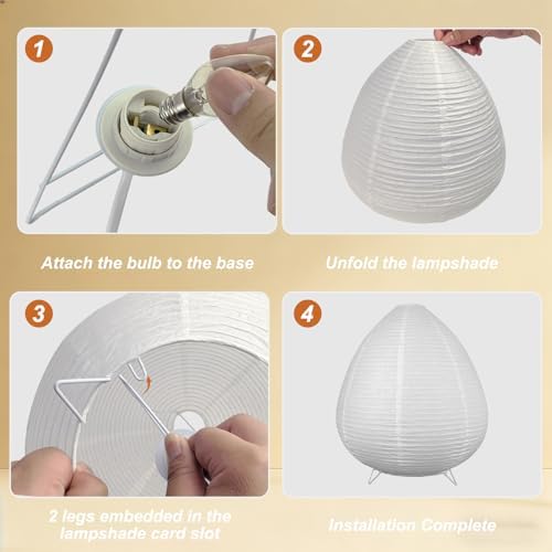 YY YEARCHY Rice Paper Table Lamp 12.6" Tall Desk Top - Image 6
