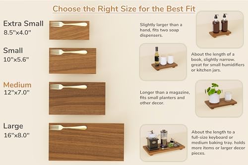 Medium 12" Acacia Wood Riser Pedestal Stand for Kitchen Counter - Image 6