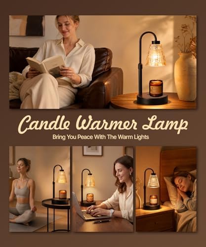 Candle Warmer Lamp with Timer Dimmer,2 Bulbs, Round - Image 6