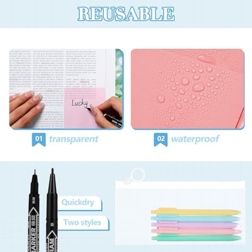 Jutom 38 Pcs Book Annotation Kit for Bible Study, Pastel Color, Square - Image 5