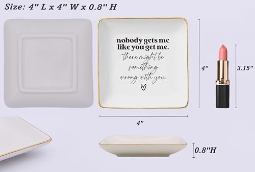 NZY Funny Gifts for Best Friend-Nobody Gets Me Like You-Thank You Wedding Graduation Birthday Farewell Christmas for Best Friends,Bff,Bestie,Sister-Jewelry Tray Trinket Holder Ring Dish - Image 5