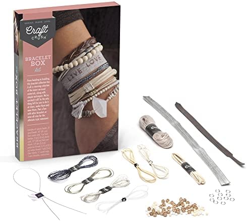 Craft Crush — Bracelet Box: Neutrals — Makes 9 Amazing Bracelets — Crafting Kits — For Ages 13+, Small - Image 3