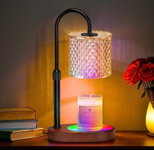 Engpure Candle Warmer Lamp with 8 Colors LED Changing and Timer Dimmer, Candle Warmer with RGB Model Height Adjustable for All Size Scented Candles with 2 Bulbs, Christmas Gift for Mom, Wife,Friends by CandleWarmerLamp